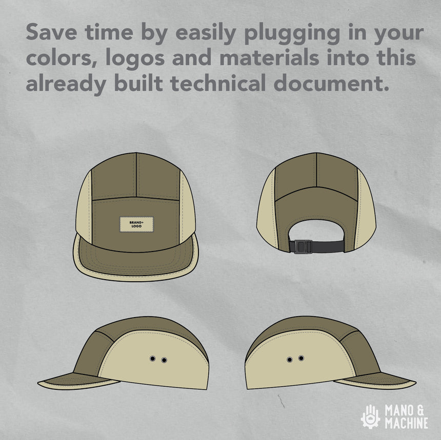 The Five Panel Running Hat Tech Pack Template