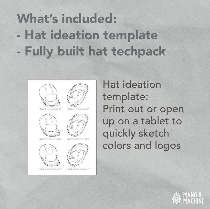 The Five Panel Running Hat Tech Pack Template