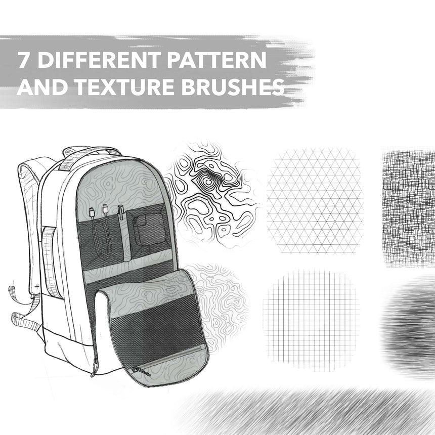 Mano + Machine Textile Brushes For Procreate