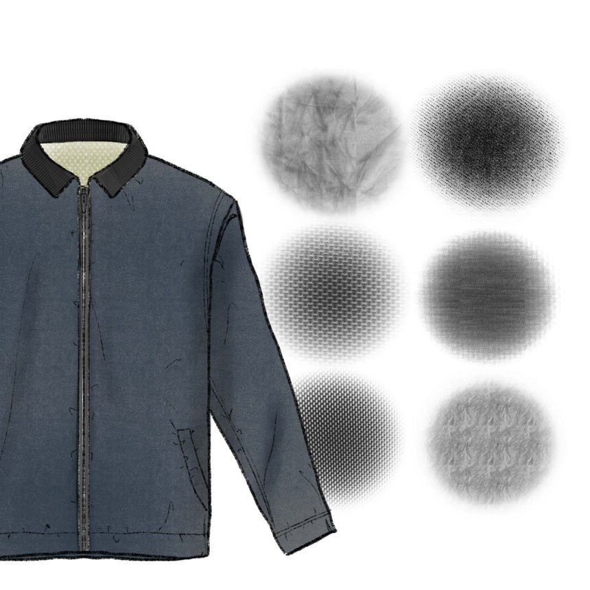 Mano + Machine Textile Brushes For Procreate